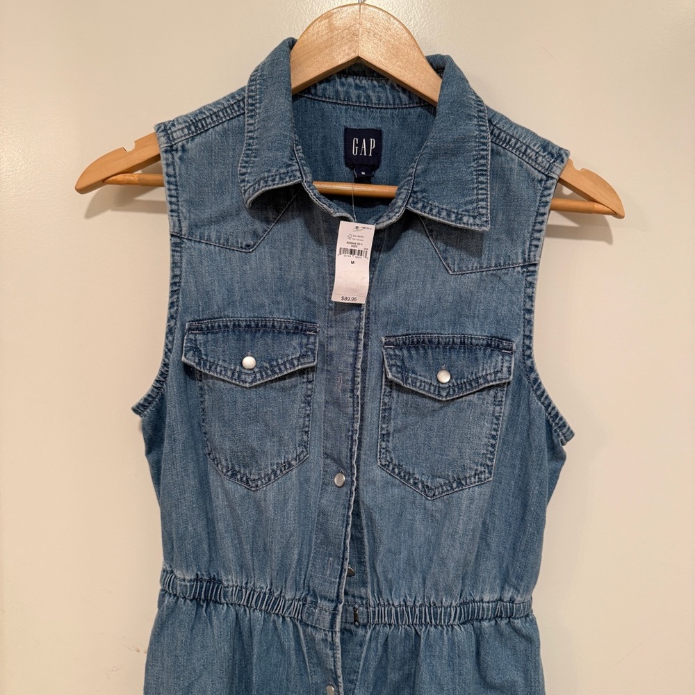 GAP Blue Denim Sleeveless Dress